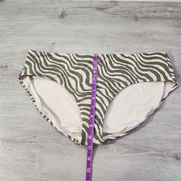 Andie Swim The Hipster Bottom In Bias Stripe Olive New With Tags Womens Size XL - Picture 5 of 13